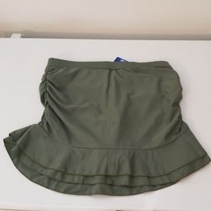 olive green swim skirt